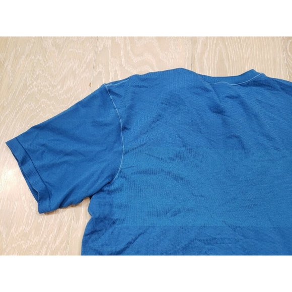 Brooks Men's Drilayer Performance Tech Short Sleeve Shirt Small Blue Stretch Gym - Picture 7 of 8